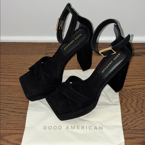 Good American Shoes - Good American Black Chunky Heel